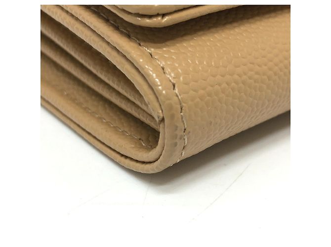 Chanel Beiger Leder Langgeldbörse - Ansicht 5