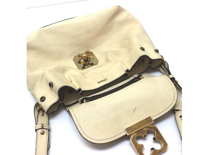 Borsa a spalla in pelle beige Chloé - vista 11