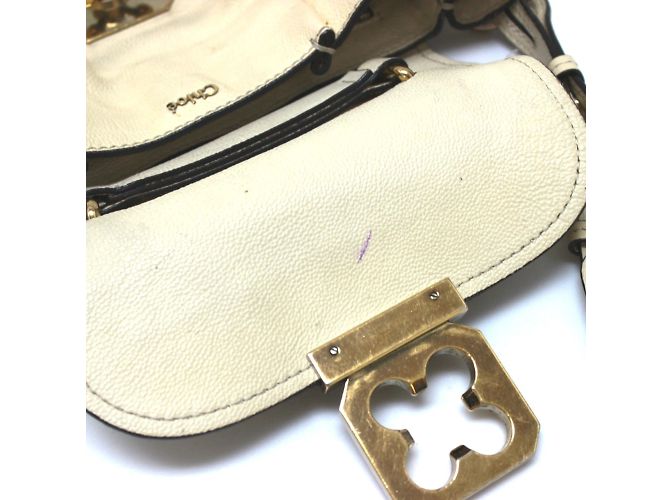 Borsa a spalla in pelle beige Chloé - vista 13