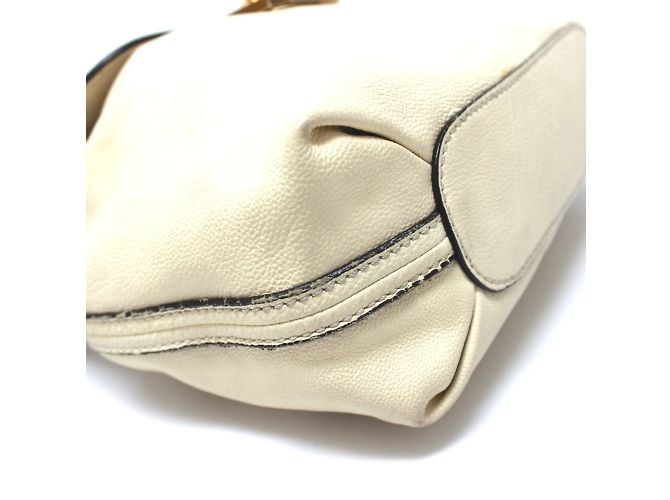 Borsa a spalla in pelle beige Chloé - vista 4