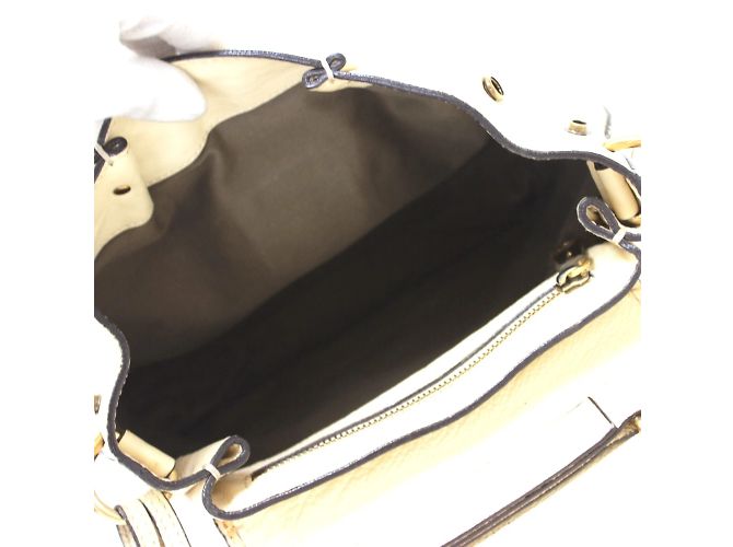Borsa a spalla in pelle beige Chloé - vista 7