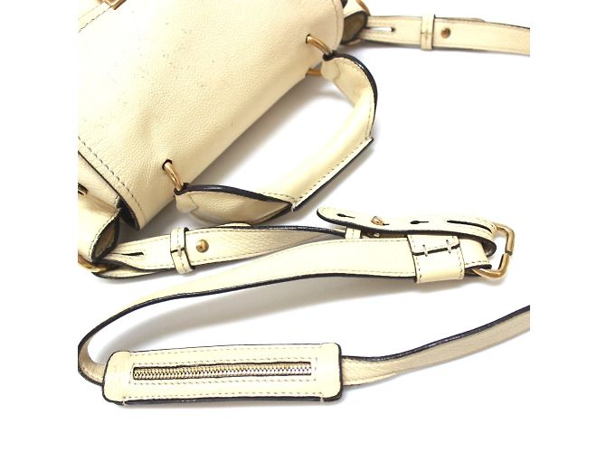 Borsa a spalla in pelle beige Chloé - vista 8