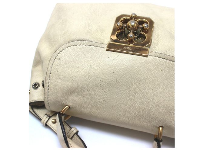 Borsa a spalla in pelle beige Chloé - vista 9