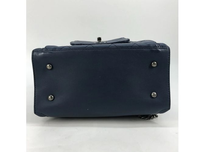 Borsa a spalla in pelle blu Chanel - vista 5