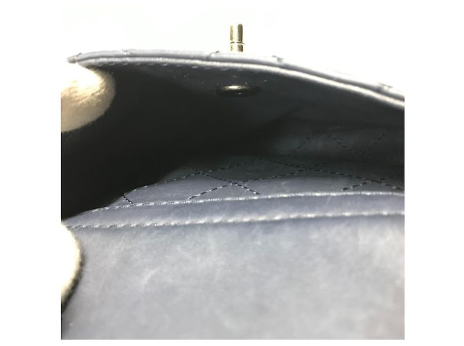 Borsa a spalla in pelle blu Chanel - vista 8
