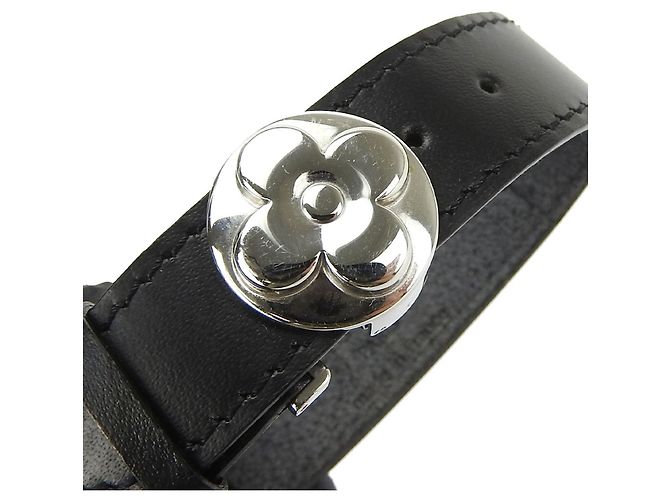 Bracciale in pelle nera Louis Vuitton Nero - vista 3