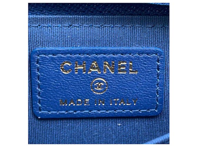 Boy Monedero de piel de cordero Chanel Azul - vista 7