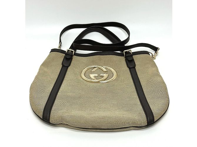 Borsa a Spalla Gucci Beige GG 2WAY - vista 3