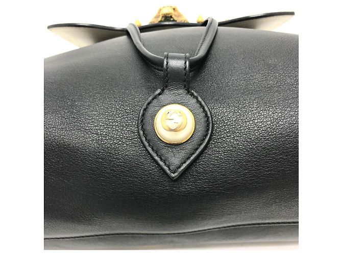 Schwarzer Leder-Rucksack von Gucci - Ansicht 10