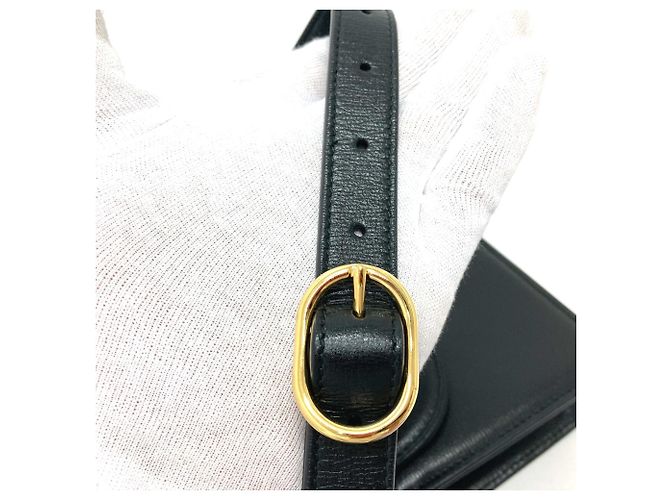 Borsa a spalla in pelle nera GG Marmont 589474 di Gucci Nero - vista 5