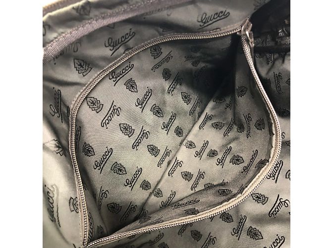 Gucci 201480 Sima Line Valigetta in Pelle Marrone - vista 12