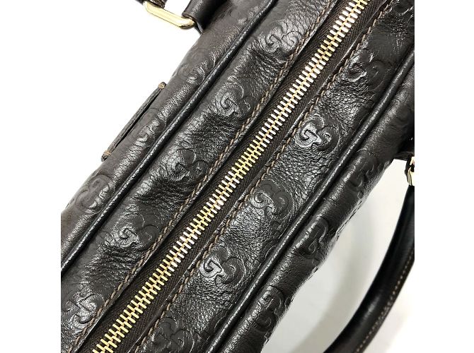 Gucci 201480 Sima Line Valigetta in Pelle Marrone - vista 15