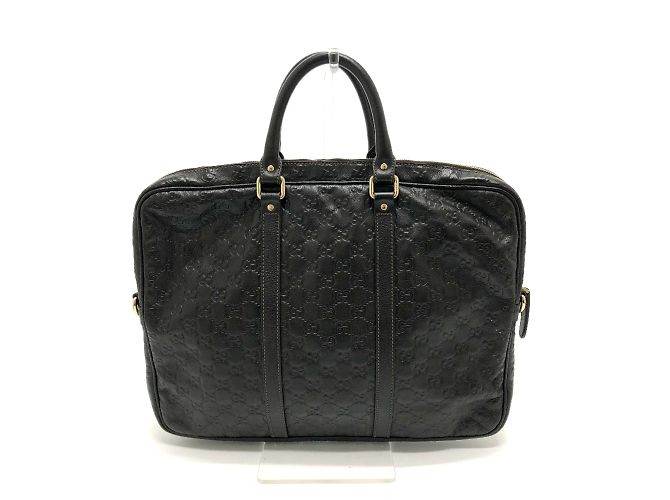 Gucci 201480 Sima Line Valigetta in Pelle Marrone - vista 2
