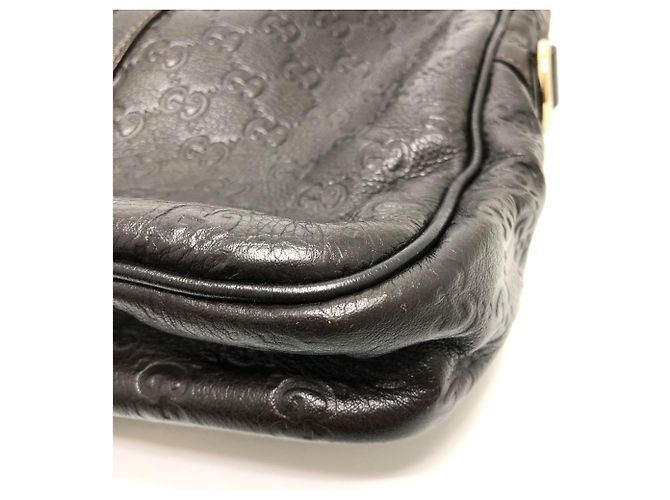 Gucci 201480 Sima Line Valigetta in Pelle Marrone - vista 3