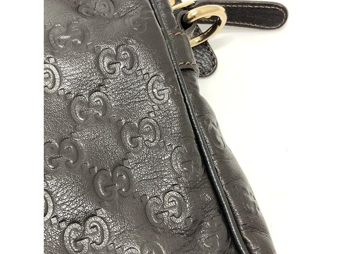 Gucci 201480 Sima Line Valigetta in Pelle Marrone - vista 5