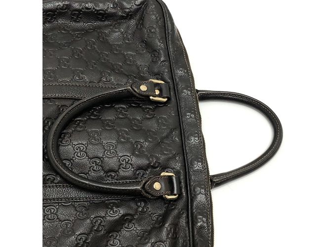 Gucci 201480 Sima Line Valigetta in Pelle Marrone - vista 8