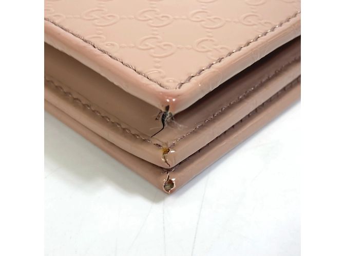 Borsa a spalla in pelle verniciata beige Gucci - vista 7