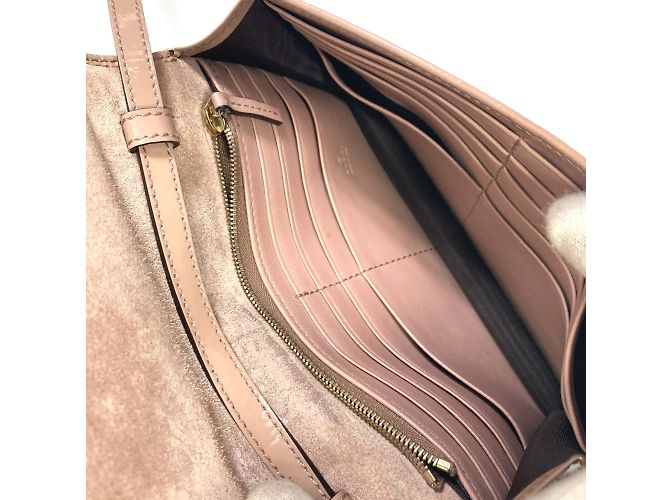 Borsa a spalla in pelle verniciata beige Gucci - vista 9