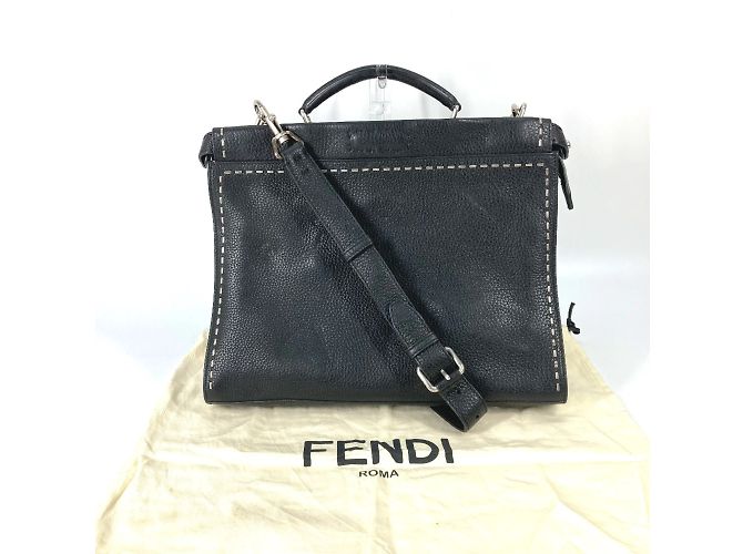 Borsa in pelle nera Fendi 7VA406 Nero - vista 16