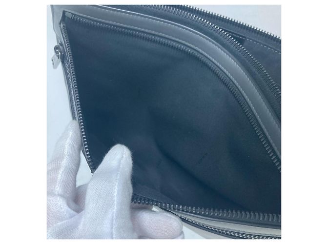 Pochette en cuir gris Fendi Marron - vue 12