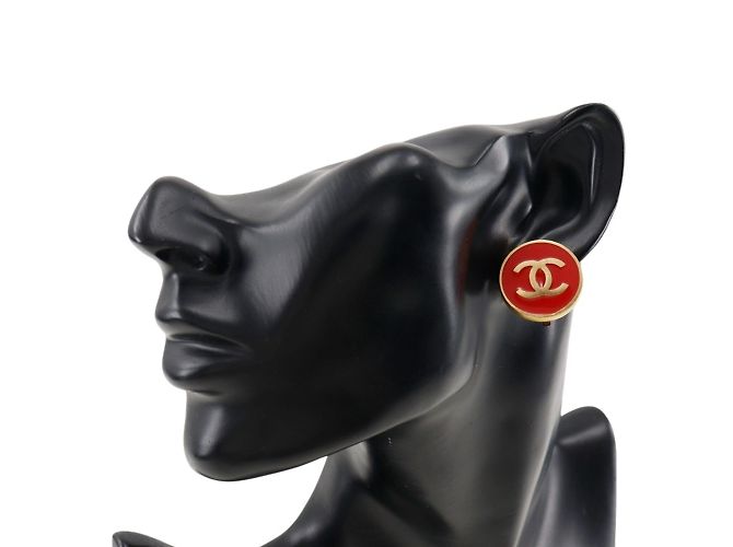 Orecchini a clip rossi placcati in oro di Chanel Rosso - vista 2