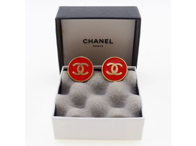 Orecchini a clip rossi placcati in oro di Chanel Rosso - vista 7
