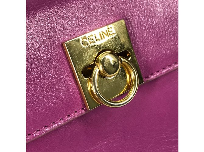 Céline Celine Vintage lila Lederhandtasche - Ansicht 14