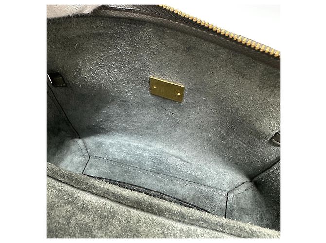 Céline Borsa in pelle grigia Celine 189153 Marrone - vista 10