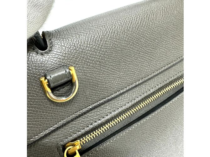 Céline Borsa in pelle grigia Celine 189153 Marrone - vista 11