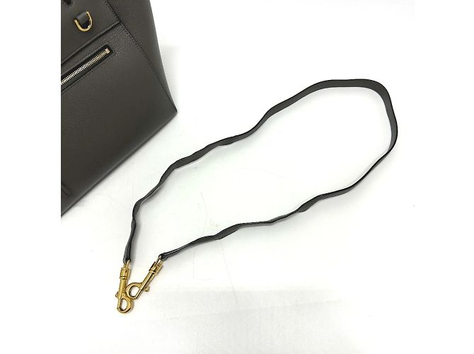 Céline Borsa in pelle grigia Celine 189153 Marrone - vista 12