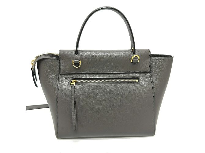 Céline Borsa in pelle grigia Celine 189153 Marrone - vista 2