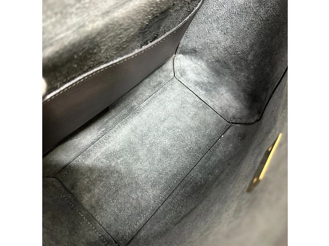 Céline Borsa in pelle grigia Celine 189153 Marrone - vista 9