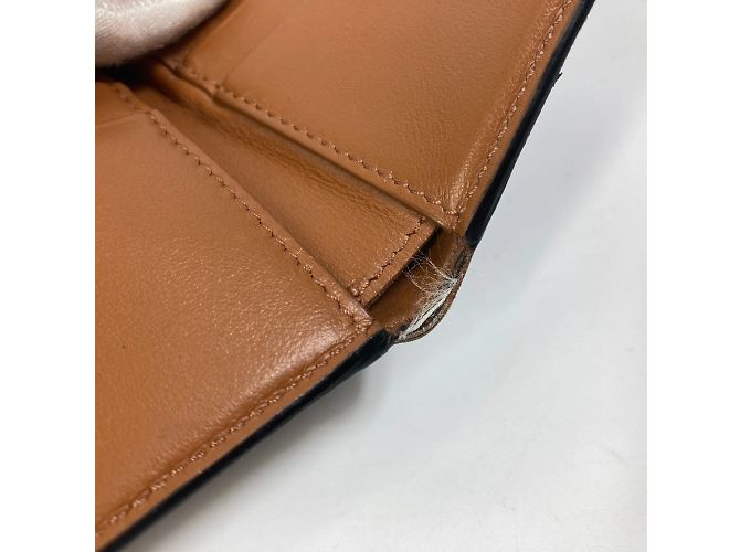 Céline Billetera bi-fold de cuero marrón Celine Castaño - vista 12