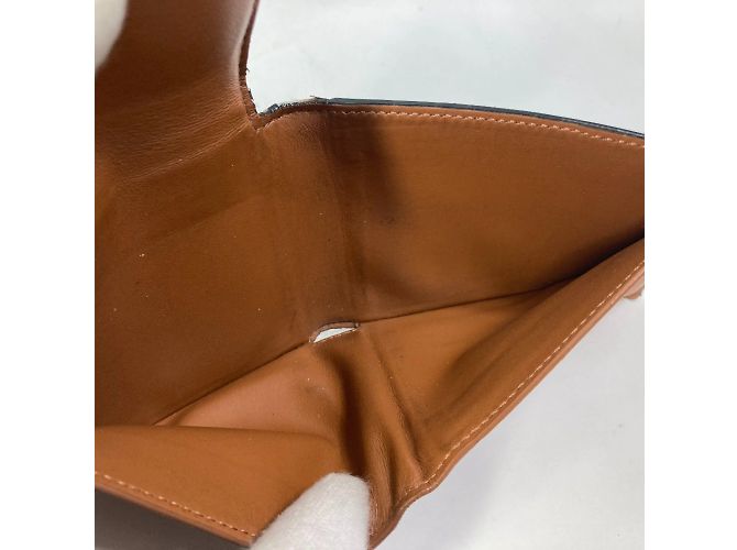 Céline Billetera bi-fold de cuero marrón Celine Castaño - vista 13