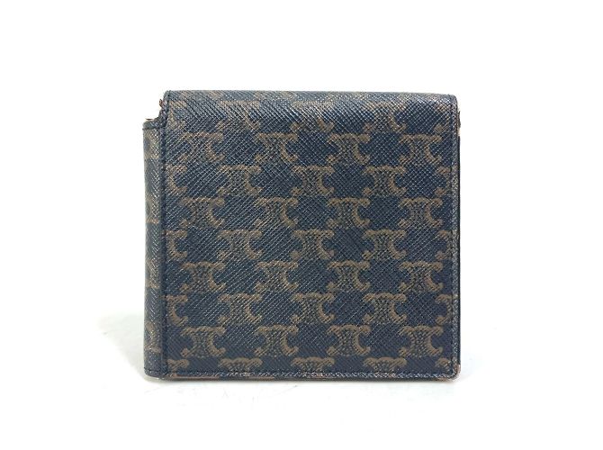 Céline Billetera bi-fold de cuero marrón Celine Castaño - vista 2