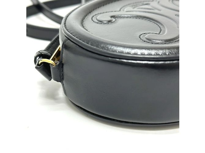 Céline Borsa a spalla in pelle nera Celine Triomphe Nero - vista 6