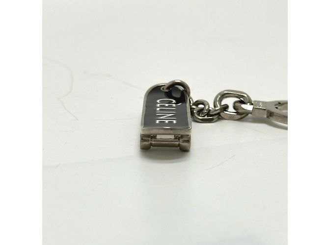 Céline Celine Black Silver Bag Charm Key Holder - view 4