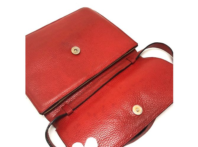 Céline Borsa a spalla in pelle rossa Celine Rosso - vista 10