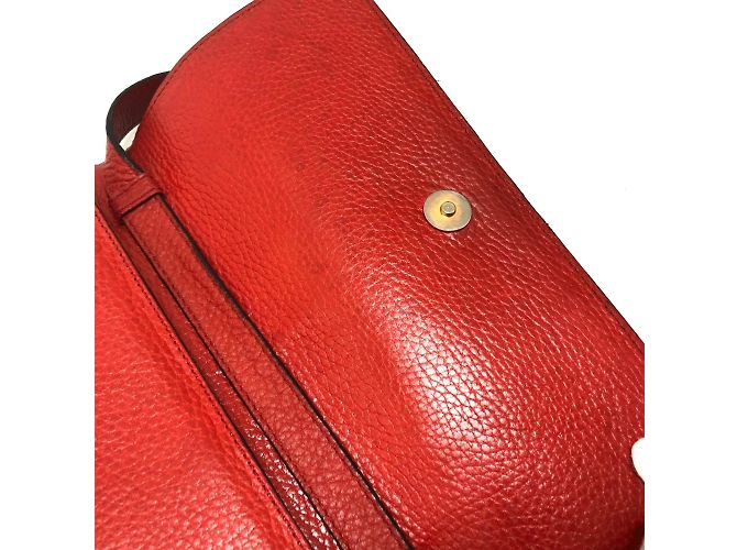 Céline Borsa a spalla in pelle rossa Celine Rosso - vista 11