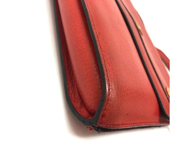 Céline Borsa a spalla in pelle rossa Celine Rosso - vista 4