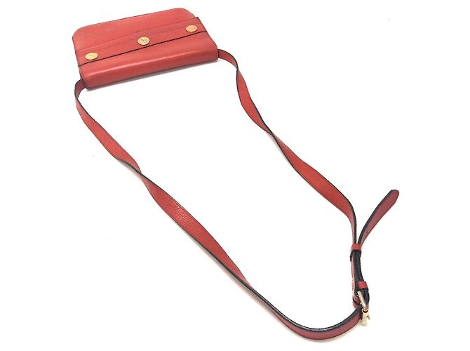 Céline Borsa a spalla in pelle rossa Celine Rosso - vista 6