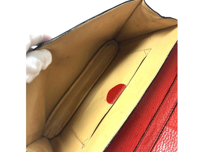 Céline Borsa a spalla in pelle rossa Celine Rosso - vista 7