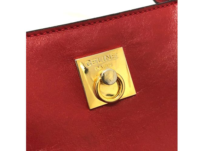 Céline Borsa in pelle rossa Celine Rosso - vista 7