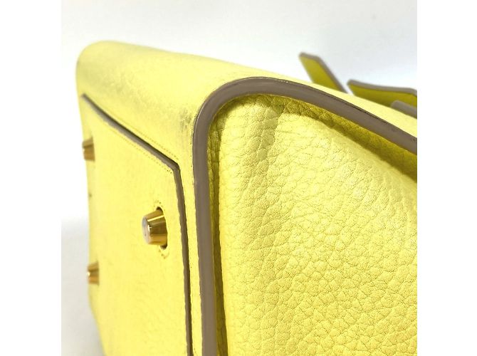 Céline Borsa in pelle gialla Celine Giallo - vista 5
