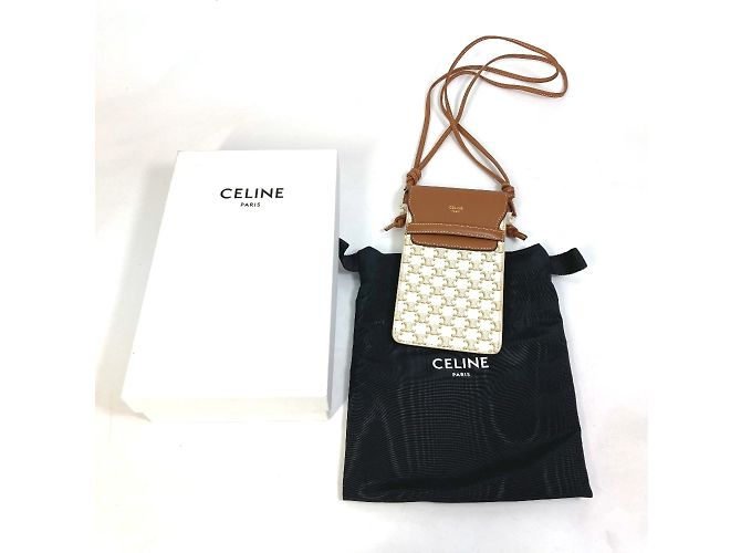 Céline Celine Triomphe Handy-Tasche Beige - Ansicht 11