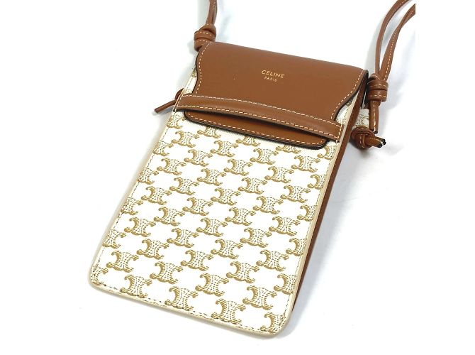 Céline Celine Triomphe Handy-Tasche Beige - Ansicht 2