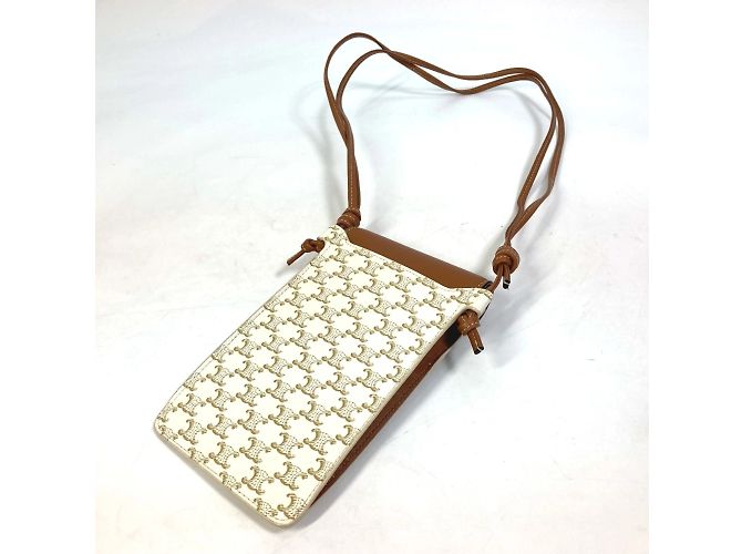 Céline Celine Triomphe Handy-Tasche Beige - Ansicht 3