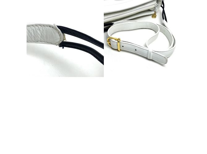 Céline Borsa a spalla con motivo a nastro Celine Bianco - vista 10