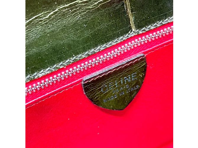 Céline Borsa a mano Celine verde coccodrillo stampato - vista 12