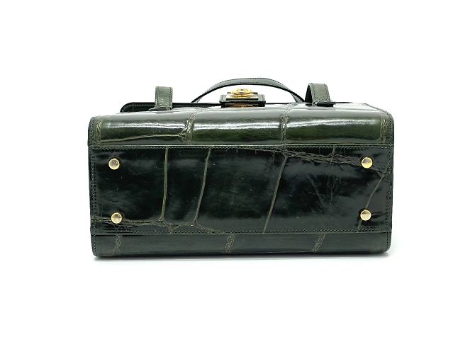 Céline Borsa a mano Celine verde coccodrillo stampato - vista 6